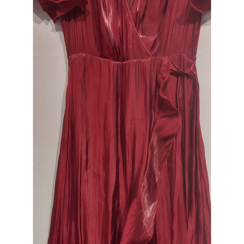 Altar'd State Womens Burgundy Silky Flowy Hi-Low Asymmetrical Dress Size Medium - Picture 5 of 10